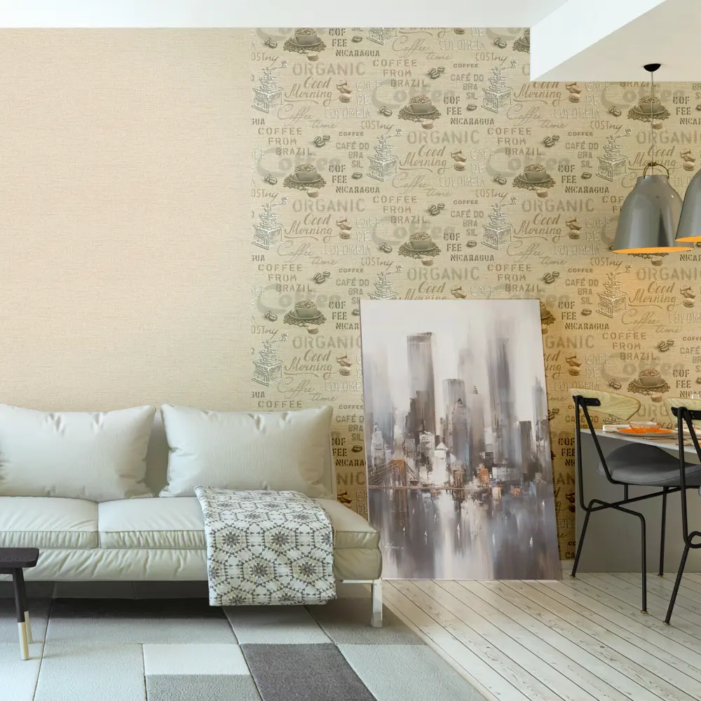 Santreyd Флизелиновые обои бежевого оттенка для элегантного интерьера 82832924 Кофе STLM-0036648 - Вид №2