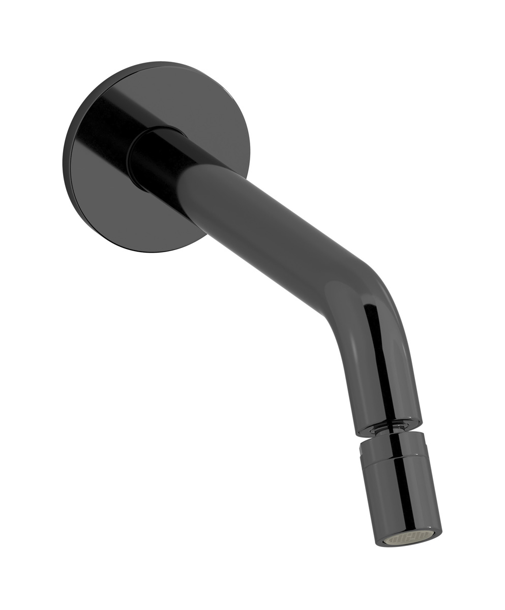 Настенный излив для биде в комплекте в донным клапаном. WE ARE IB rx317cf Black Chrome Reflex