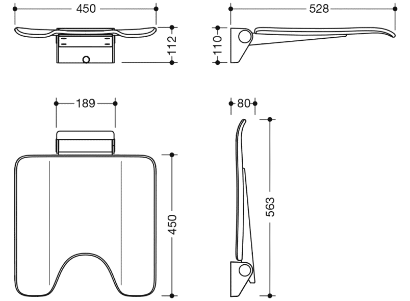 900.51.40440 Мобильное складное сиденье HEWI System 900 - Вид №2