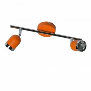 Спот потолочный галогеновый на 2 лампы оранжевый "Орион 2" 546021002 DE MARKT ОРИОН 00-3926230 Оранжевый