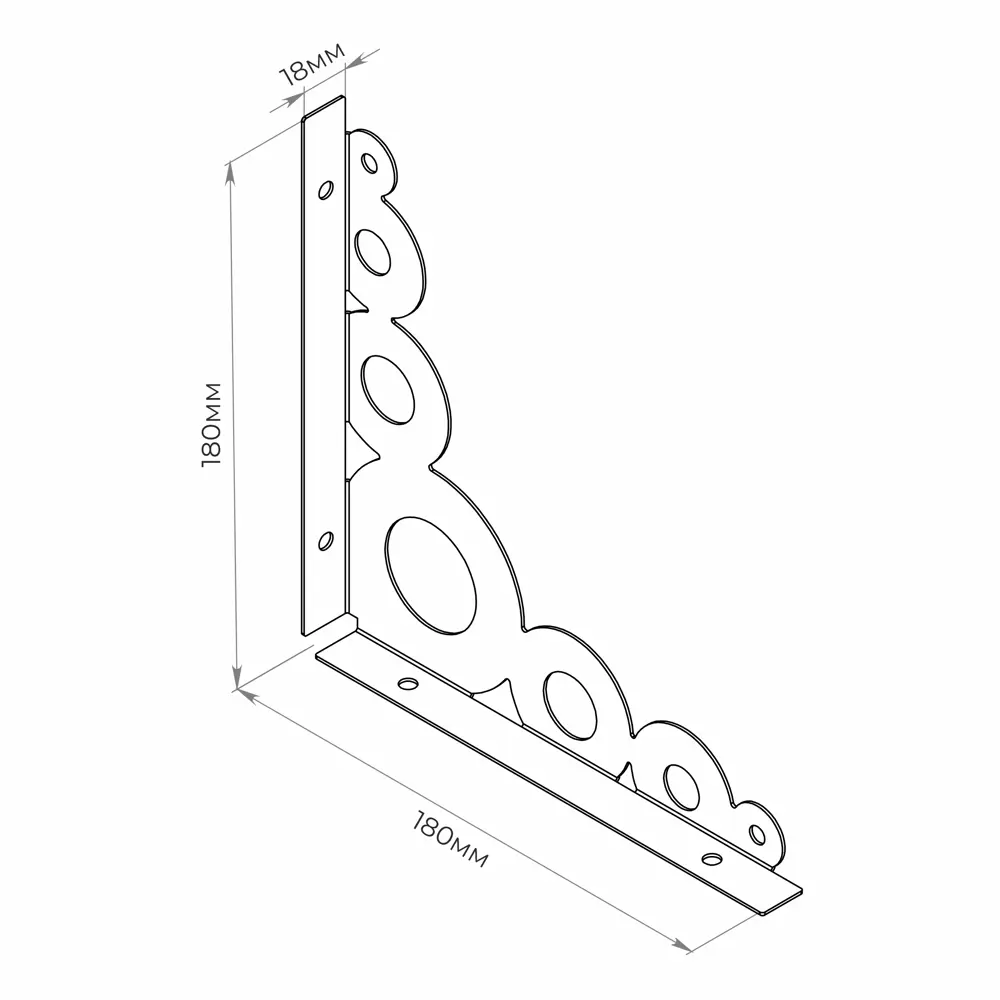 Утилитарный кронштейн Невада 2x18 см нагрузка до 15 кг цвет белый Santreyd STLM-2086874 - Вид №4
