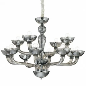 Подвесная люстра Ideal Lux Casanova SP12 Fume IDEAL LUX ДИЗАЙНЕРСКИЕ, CASANOVA FUME 057284 Серый