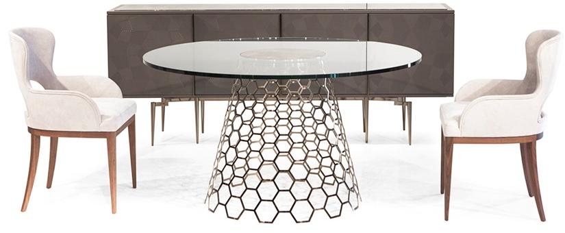 Mobi Круглый стол с металлическим основанием и стеклянной столешницей sun-id-1514456 - Вид №2