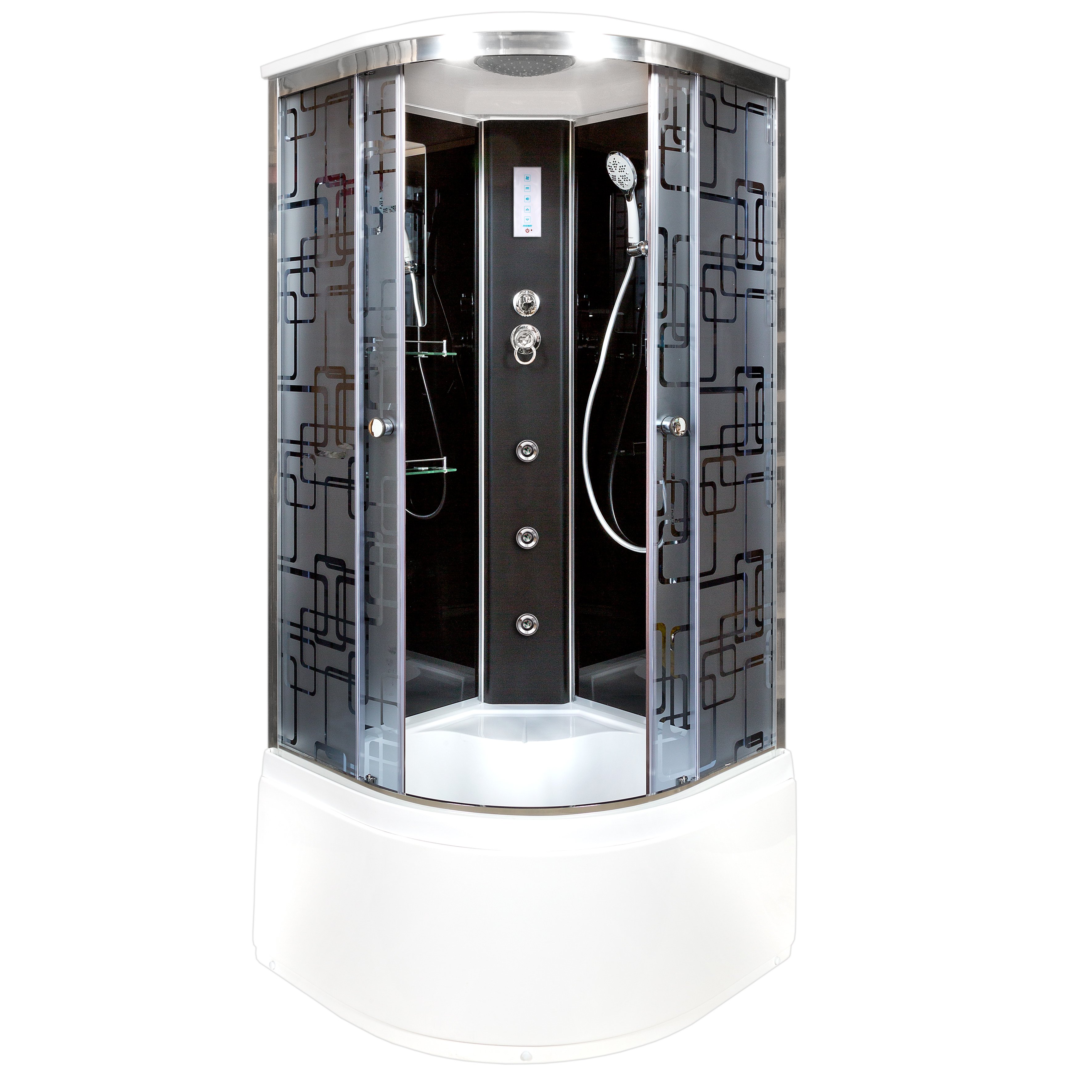 ЕМ1511 R N (без крыши) Душевая кабина DETO Серия EM BМ4590 с гм. и эл. BLACK - Вид №16