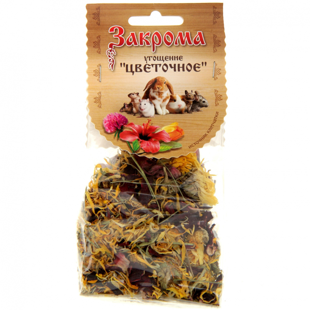 ПР0047724 Лакомство для грызунов Угощение Цветочное 35г ЗАКРОМА 