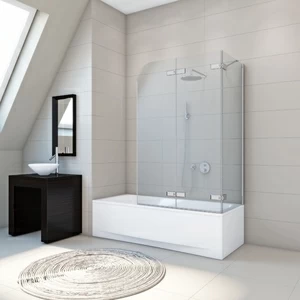 Шторка на ванну 140x160 GV-863BP прозрачное стекло 6 мм GUTEWETTER TREND PEARL