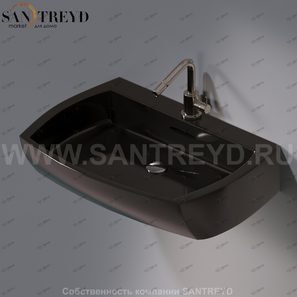 L283.104 Подвесная раковина настенная овальная A. e T. Italia SQUARE черная AeT ITALIA