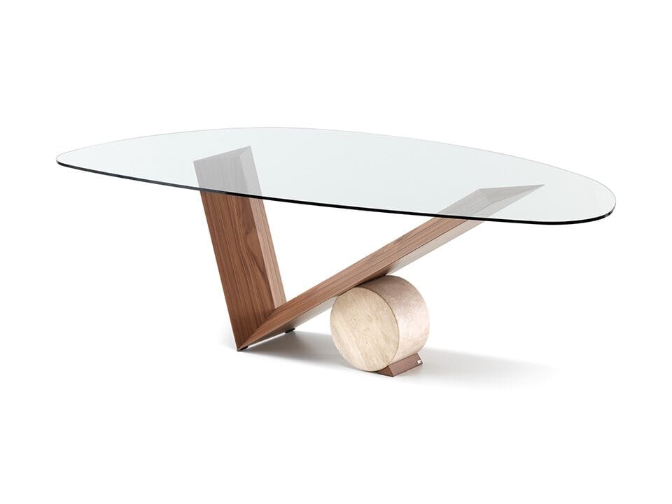 Овальный стол из дерева и стекла Cattelan italia Valentino ARCH-00047604