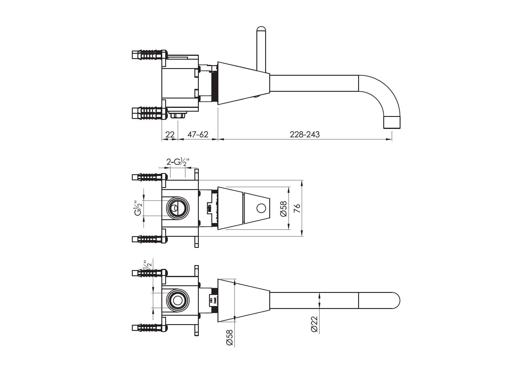 Смеситель для раковины из нержавеющей стали JEE-O конус ARCH-00131053 - Вид №4