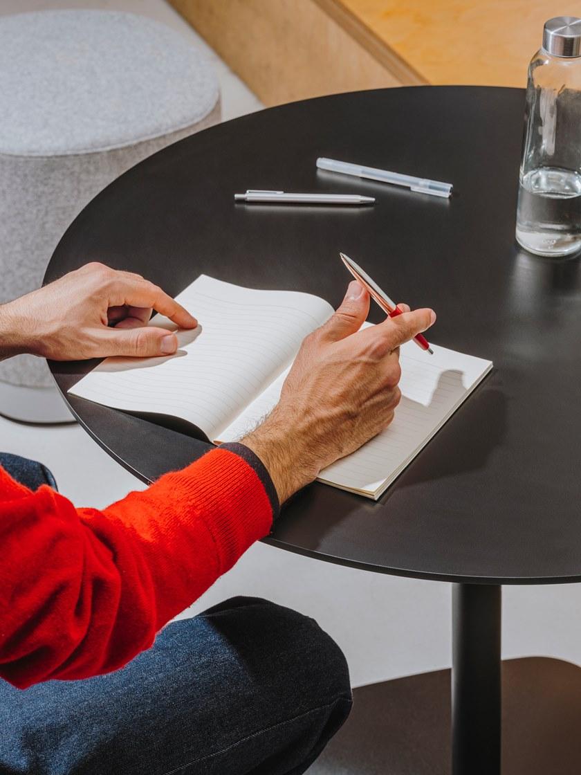 ENEA Круглый стол со стальным основанием и дубовой столешницей Iron sun-id-1475870 - Вид №12