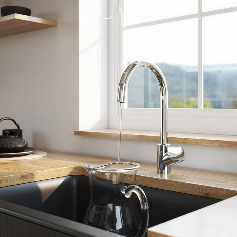 F8007S00 набор 2в1: смеситель для кухни с каналом для питьевой воды фильтр хром шт. AM.PM Like - Вид №2