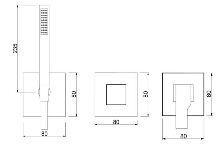 Смеситель для душа с 3 отверстиями и ручным душем QD Magistro Lab приложение ARCH-00152523 - Вид №2
