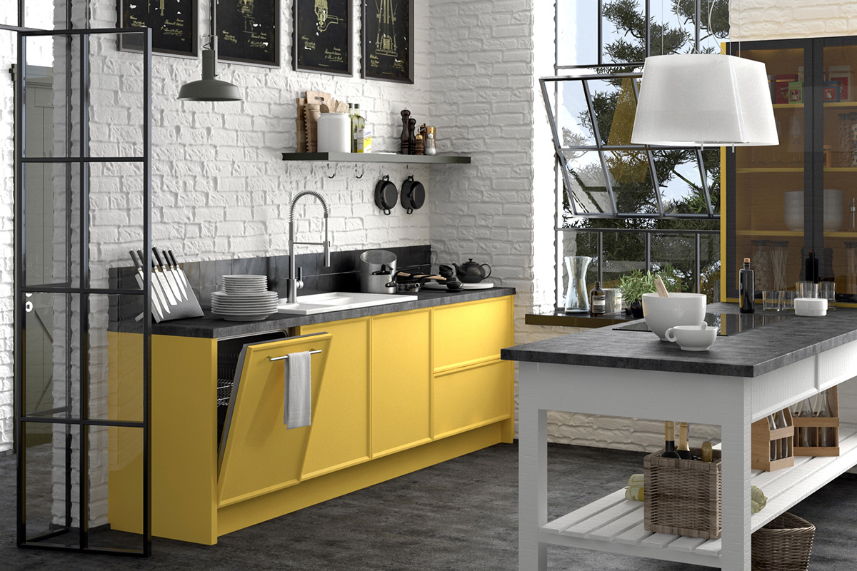 Фасады для кухни Модерн Фрезеровка «Модена» 701 Деним SIDAK SIST309-11008 - Вид №1