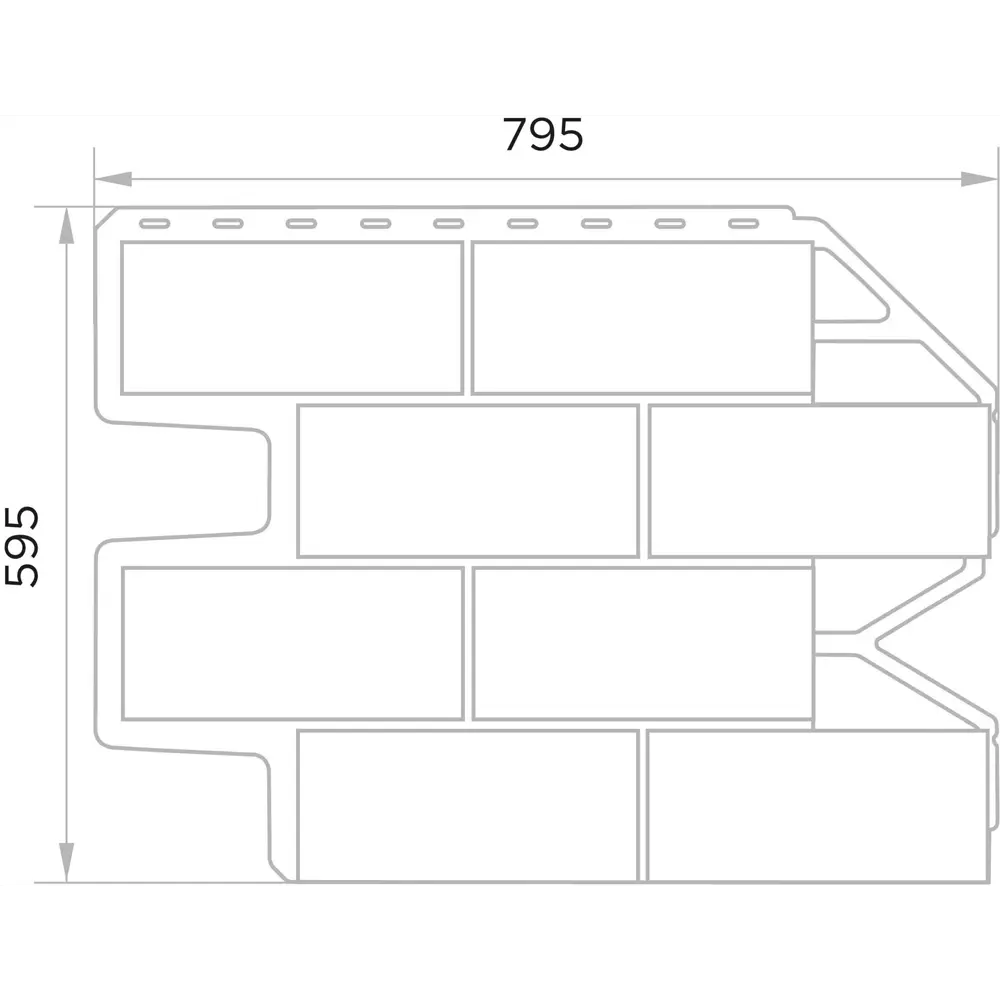 Панель фасадная полипропилен 595x795 мм цвет темно-серый FINEBER Нет STLM-2171034 - Вид №1