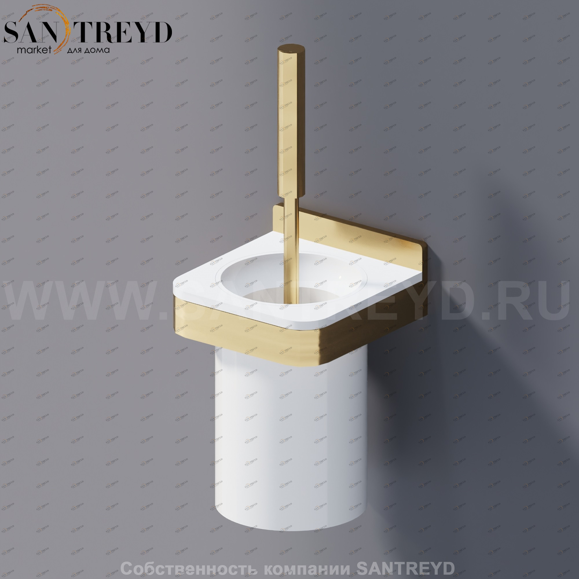 Agape MEMORY Туалетный ёрш с полкой белый в бронзовом каркасе AMEM855.NRZ AMEM855NRZ