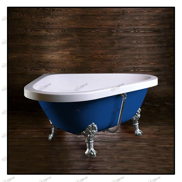 Ванна Akcjum Camelia WR-07-05-Ch-C угловая синяя с хромированными ножками WR0705CHC