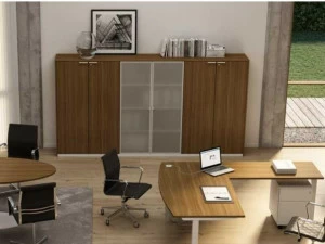 Bralco Офисный шкаф из закаленного стекла с распашными дверцами с замком Winglet