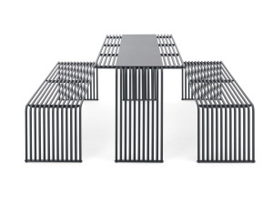 Прямоугольный металлический стол для общественных мест