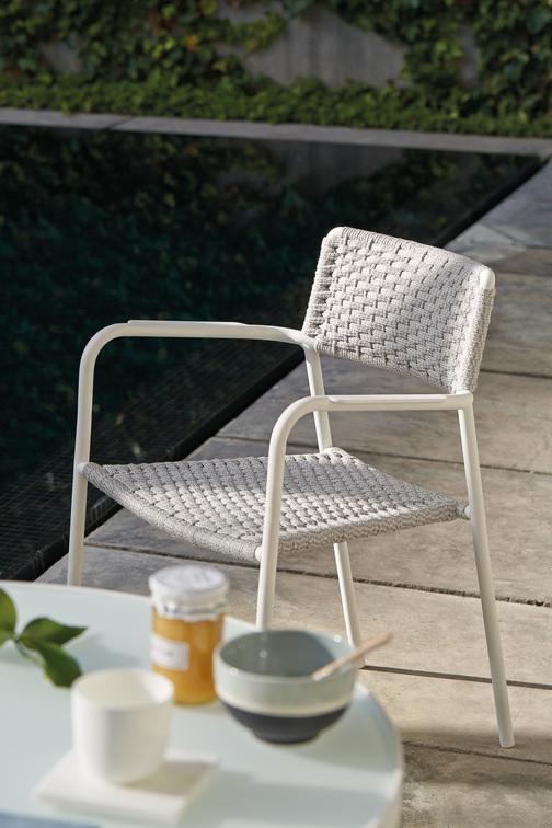 MNST32 Стул белый веревка 11мм серебристый Manutti Echo - Вид №3