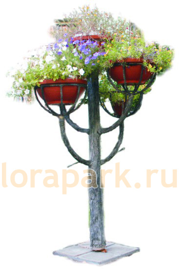 VO-D1-DVK-5-021 ДЕРЕВО в коре, цветочница с термо-чашами LAB.Space  - Вид №1