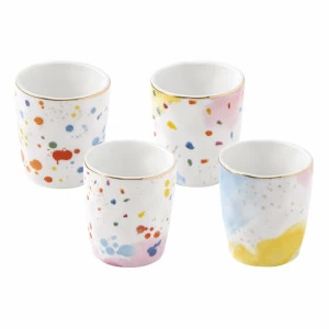 Кофейные чашки фарфоровые 4 шт белые "Брызги красок" EASY LIFE БРЫЗГИ КРАСОК 00-3946918 Белый;разноцветный