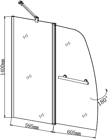 GR-100/2 Душевое ограждения на борт вынны Grossman Китай  - Вид №2