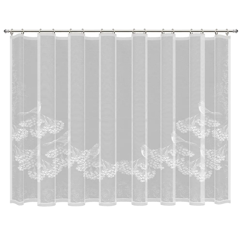 Тюль для кухни "Снегири" 200x165 см цвет белый 85276014 STLM-2148377 Santreyd 