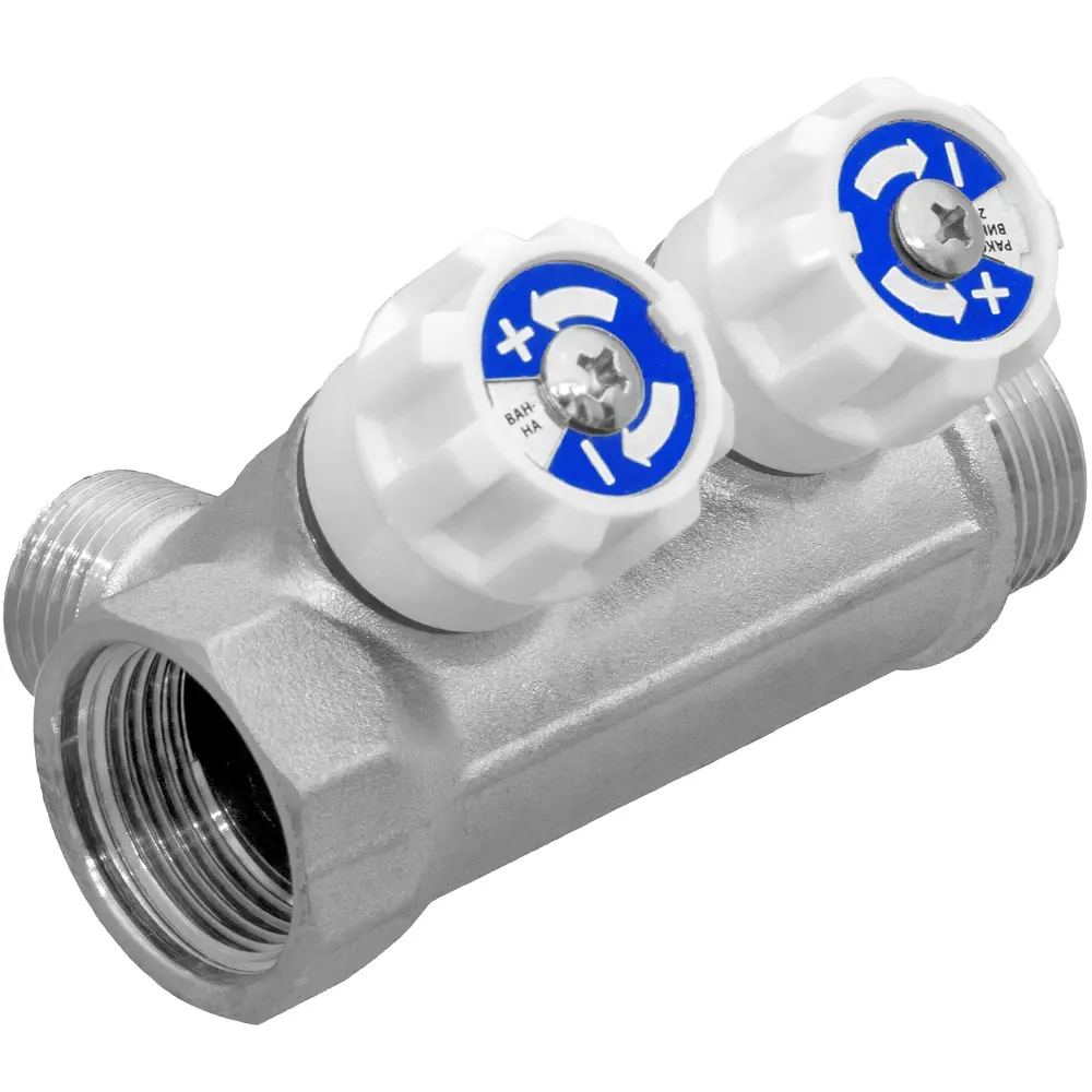 Коллектор с вентилем MPF на 2 выхода 3/4"x1/2" наружная резьба 87886409 STLM-2174214  - Вид №1