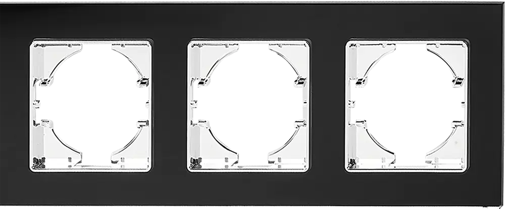 GUSI Electric Ugra - Элегантная рамка для розеток на 3 поста в черном стекле 85233694