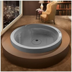 Ванна GRUPPO TREESSE Eos 160 VTL-V8461-SE серая круглая отдельностоящая