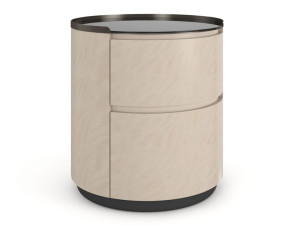 Деревянная круглая тумбочка с ящиками