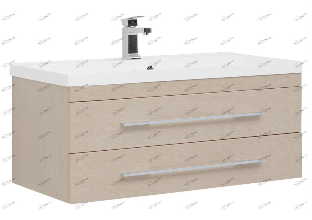 Тумба с раковиной Aquanet Нота NEW 100 светлый дуб 0017149700204096