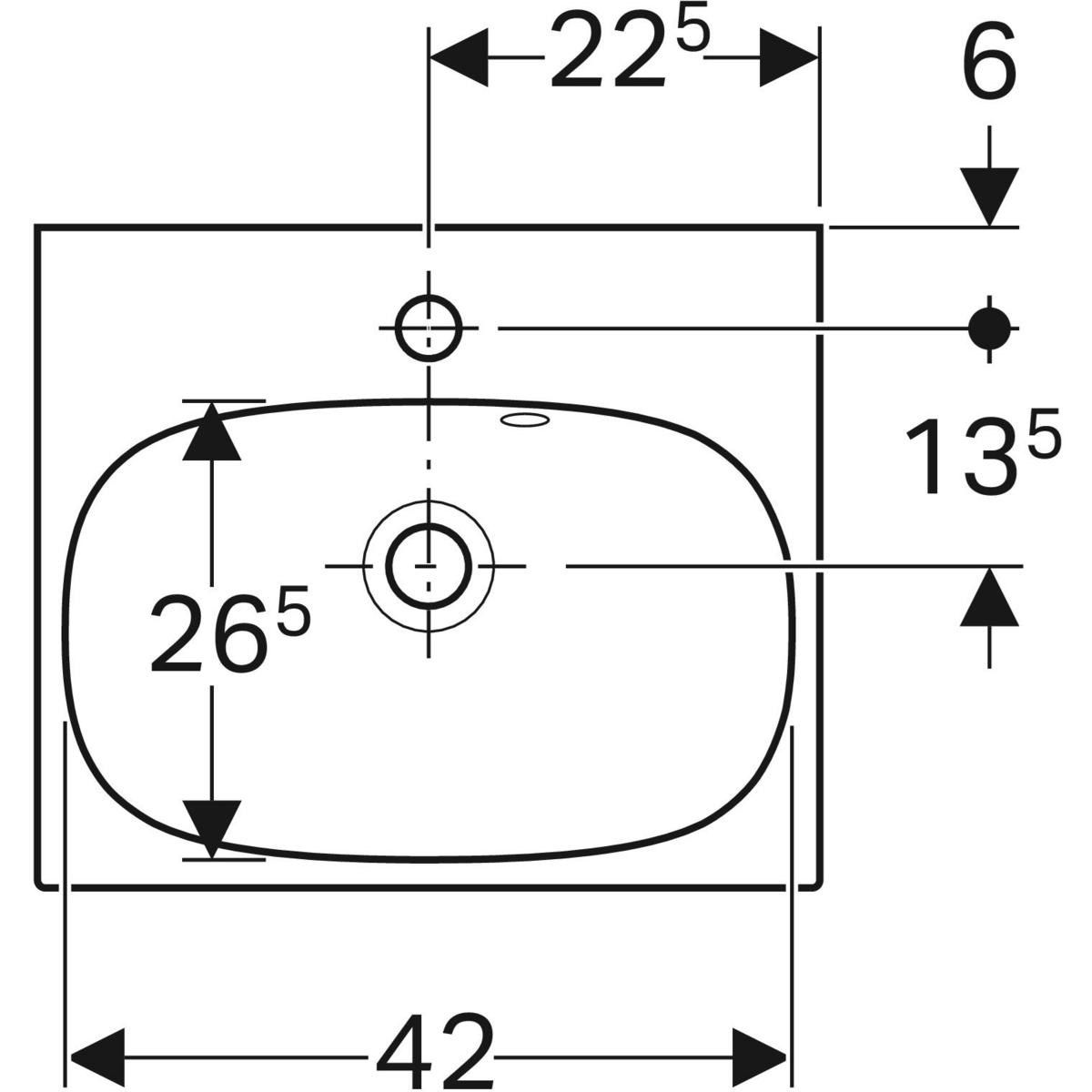 Умывальник из керамогранита с переливом Geberit Акант ARCH-00148101 - Вид №2