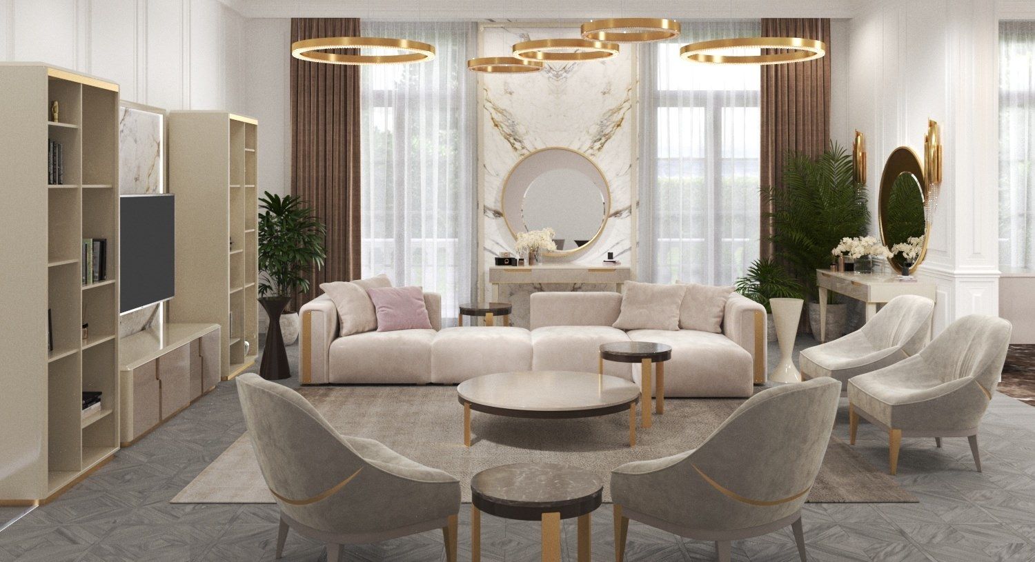 Бархатный диван с полуостровом GUERRA VANNI Clizia ARCH-00049045