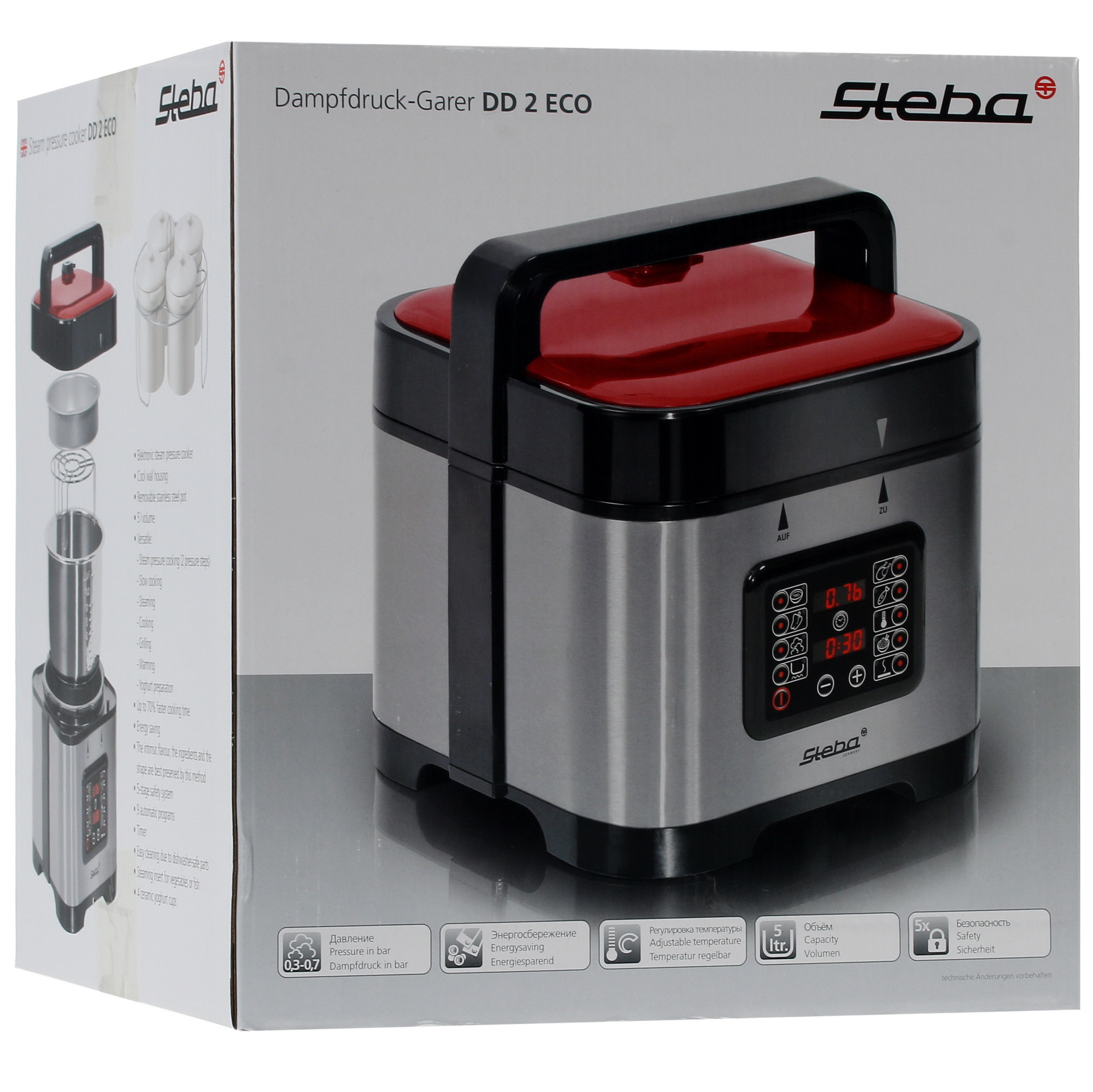 1003039 Мультиварка-скороварка Steba DD2 серебристый STDN-0095573 - Вид №8