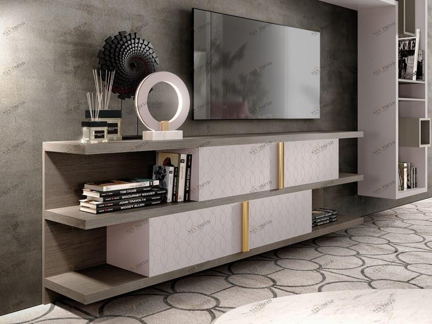 Valderamobili Подвесной буфет из лакированной древесины с раздвижными дверцами Mascari Msg049-el