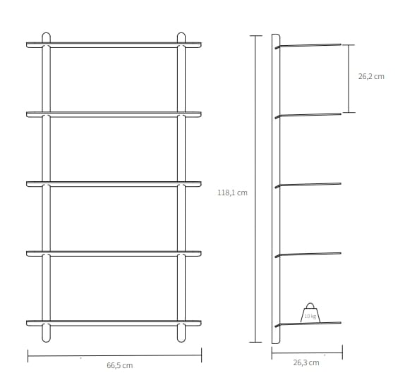 Подвесной книжный шкаф из стали и дерева Gejst Nivo ARCH-00111878 - Вид №3
