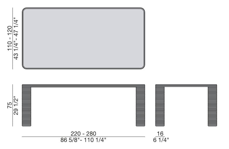 Обеденный стол из керамогранита и грецкого ореха Porada Soul ARCH-00088353 - Вид №2