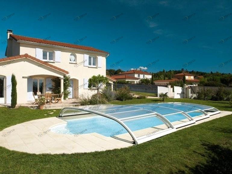 Desjoyaux Низкий телескопический навес для бассейна из поликарбоната sun-id-1490090