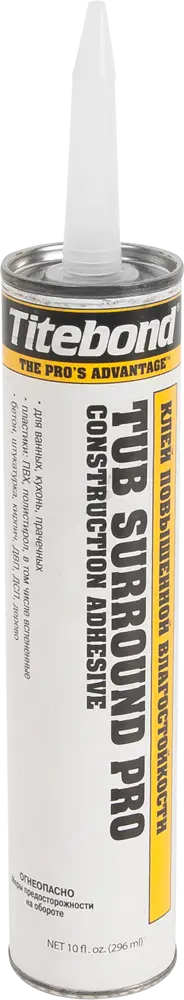 Влагостойкий монтажный клей Titebond для сложных поверхностей 296 мл 82245536