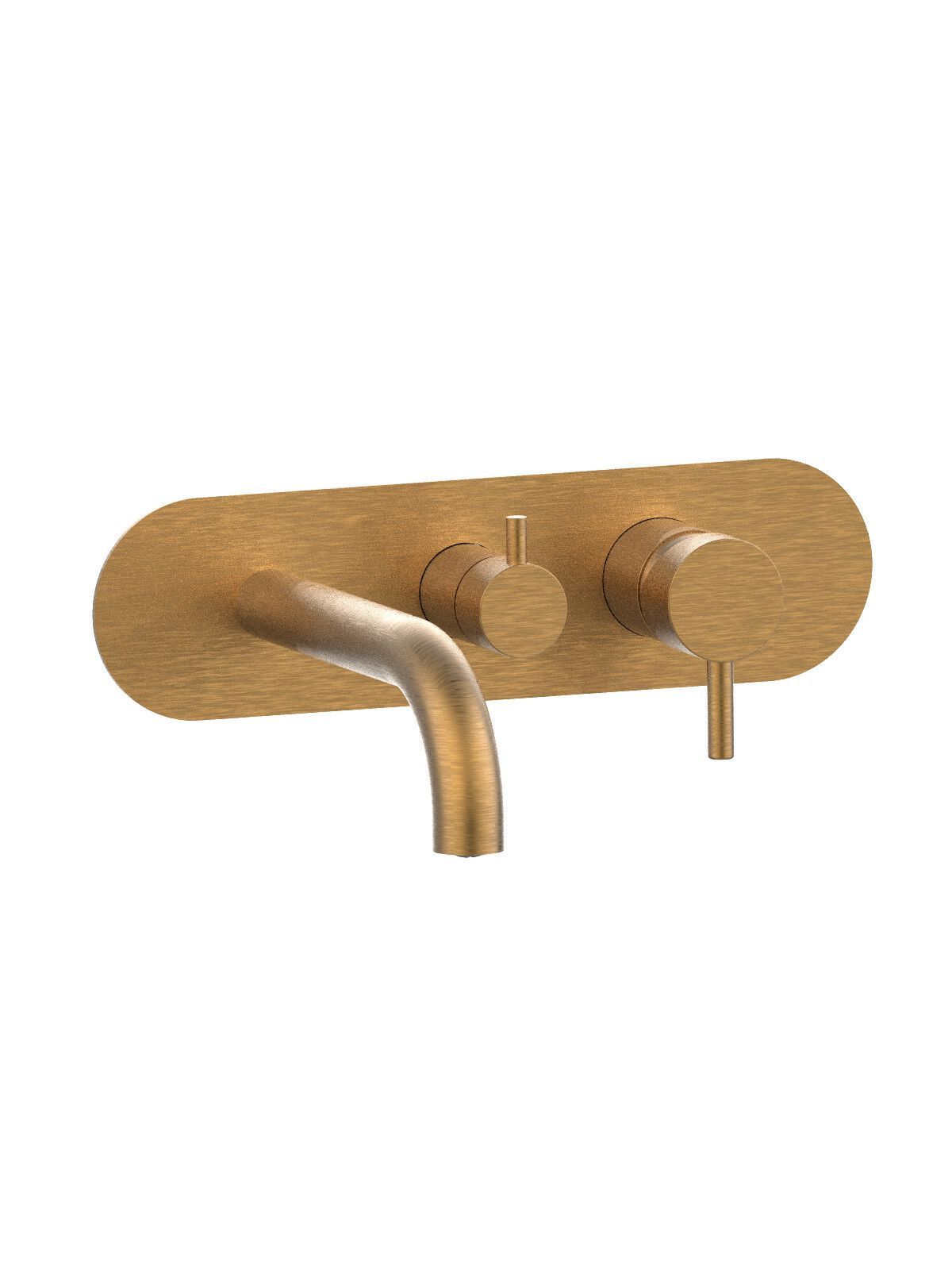 Настенный смеситель для ванны с 3 отверстиями с пластиной Rubinetterie Frattini отдельная эстетика ARCH-00025332 - Вид №2