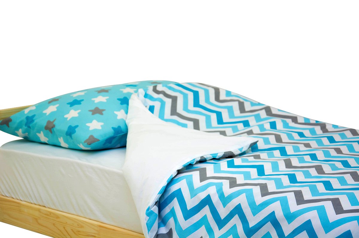 Детское постельное белье "Звезды-зигзаги" бирюзовый, графит, белый, фон голубой БЕЛЬМАРКО  327385 Голубой Santreyd  - Вид №2
