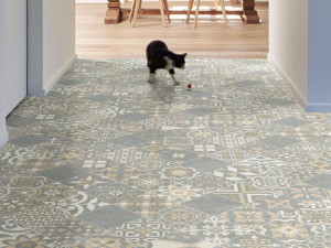 Нескользящий виниловый пол с цементным эффектом