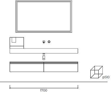 Cerasa Лаковая тумба под умывальник с ящиками и зеркалом Cartabianca sun-id-1478387 - Вид №4