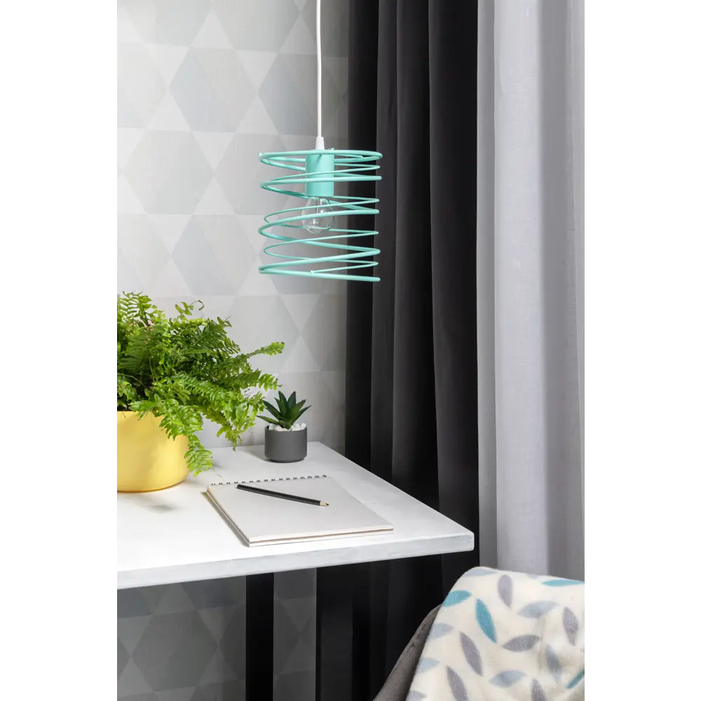 Подвесной светильник Vitaluce Торнадо 1 лампа 3м² Е27 цвет мятный STLM-2144726 - Вид №9