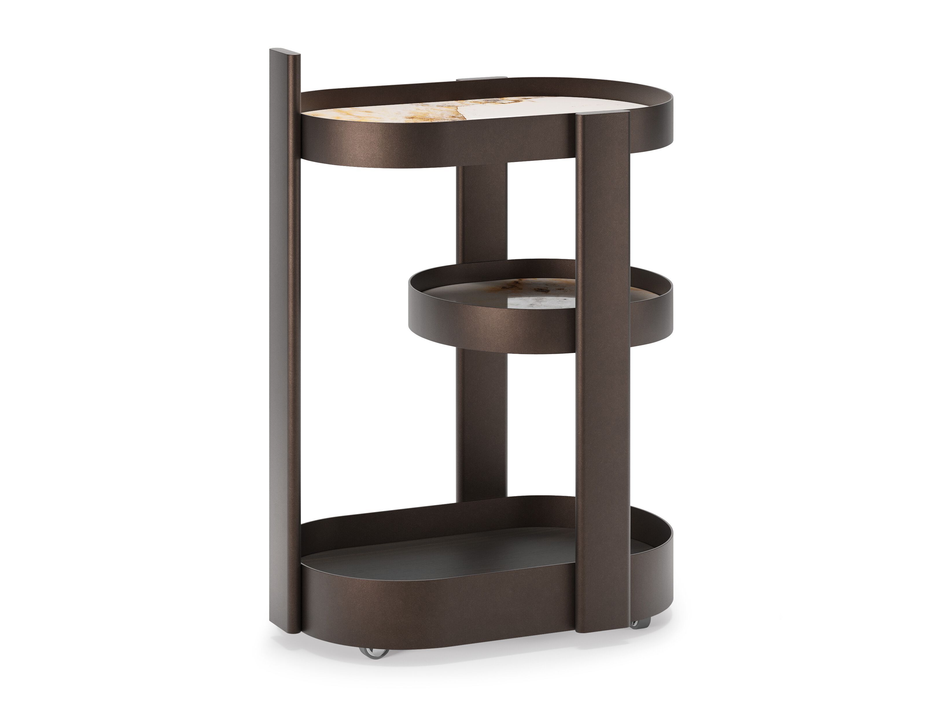 Металлическая барная тележка с керамической столешницей Cattelan italia TONIC ARCH-00046329