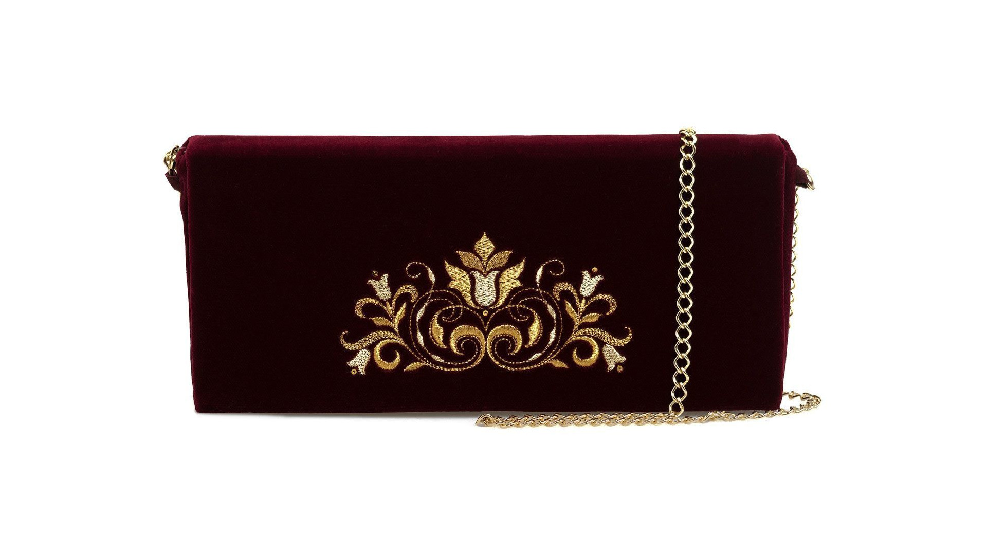 10660432 Торжокские золотошвеи Сумка "Комплимент" бархат+креп (атлас) Разм. 12*26*2 Мод. 477 Бархат  - Вид №1