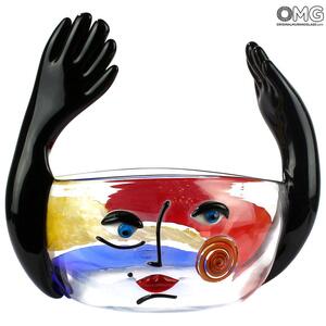 4728 ORIGINALMURANOGLASS Скульптура Голова Женщины - Pop Art - Original Murano Glass OMG 33 см