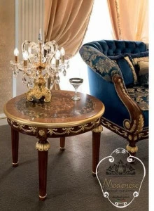 Modenese Gastone Круглый деревянный журнальный столик Deluxe