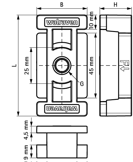 6662810 BIS Скользящий элемент GFRP (BUP1000) walraven  - Вид №1